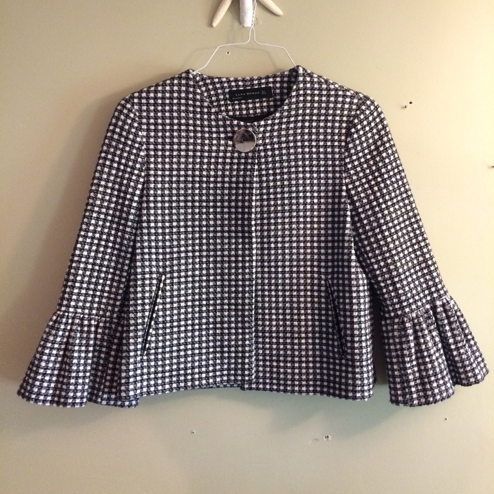 Zara peplum sleeve blazer